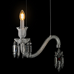 Подвесной светильник стеклянный в виде канделябра Curved Glass Chandelier варинант исполнения - 4 | Loft Concept в Москве