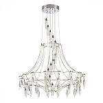 Люстра подвесная из металла с хрустальными прозрачными подвесками Quasar 81 варинант исполнения - 9 | Loft Concept в Москве