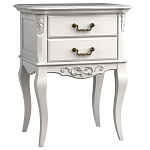 Тумба прикроватная белого цвета из массива бука в стиле прованс White Provence варинант исполнения - 1 | Loft Concept в Москве