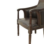 Кресло кожаное на 4-х деревянных ножках из массива березы Ethan Armchair brown варинант исполнения - 4 | Loft Concept в Москве