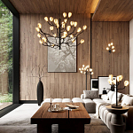 Торшер с плафонами из белых фарфоровых цветов на изогнутых ветвях Floralis варинант исполнения - 2 | Loft Concept в Москве