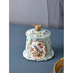 Шкатулка голубого цвета с рисунком и состаренным эффектом Eden Garden варинант исполнения - 3 | Loft Concept в Москве