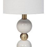 Лампа настольная с каркасом из мраморных шаров и белым абажуром Floor lamp Jewelry варинант исполнения - 2 | Loft Concept в Москве
