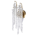 Бра с хрустальными прозрачными подвесками и круглым основанием золотого цвета FAIRYTREE Light варинант исполнения - 1 | Loft Concept в Москве