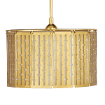 Люстра с золотым фактурным каркасом и тканевым абажуром Lustery Gold варинант исполнения - 3 | Loft Concept в Москве