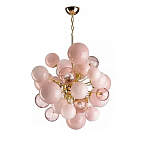 Люстра розовые шары на золотом каркасе Pink Light Bubbles варинант исполнения - 1 | Loft Concept в Москве