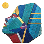 Арт объект на стену из нитей Девушка и Солнце wall panel Girl and Sun варинант исполнения - 2 | Loft Concept в Москве