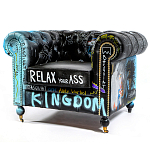 Кресло "Баския и Уорхол" Basquiat Warhol graffiti chair натуральная кожа варинант исполнения - 10 | Loft Concept в Москве