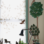 Обои ручная роспись Mughal Trees Original colourway on linen варинант исполнения - 3 | Loft Concept в Москве