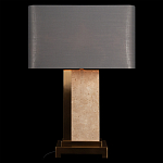 Настольная лампа с основанием из натурального камня c серым прямоугольным абажуром Lapis Tiburtinus варинант исполнения - 2 | Loft Concept в Москве