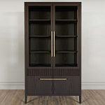 Витрина Primo со стеклянными фасадами и буфетом шпон Темный орех варинант исполнения - 2 | Loft Concept в Москве