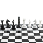 Шахматы классические с черной доской из натурального камня Мрамор Decorative Thematic Chess варинант исполнения - 4 | Loft Concept в Москве