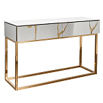 Консоль с ящиками зеркальная с золотым декором Gold Painted Mirror Console варинант исполнения - 1 | Loft Concept в Москве