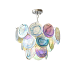 Люстра с каскадом из круглых разноцветных стеклянных дисков Mother of Pearl Iridescence варинант исполнения - 3 | Loft Concept в Москве