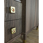 Большой шкаф с витриной Elsa Dreams Walnut варинант исполнения - 4 | Loft Concept в Москве