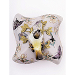 Шкатулка фиолетового цвета с рисунком бабочек и крышкой с фигуркой птицы на ветке Eden Garden варинант исполнения - 3 | Loft Concept в Москве