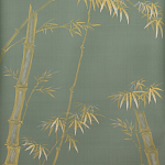 Обои ручная роспись Bamboo Golden on Blue grey dyed silk варинант исполнения - 2 | Loft Concept в Москве