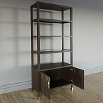 Стеллаж со стеклянными полками Elsa Dreams Walnut варинант исполнения - 3 | Loft Concept в Москве