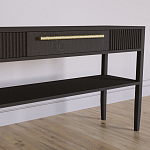 Дизайнерская Консоль с полкой и ящиком Primo Темный орех варинант исполнения - 3 | Loft Concept в Москве