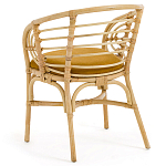 Кресло из ротанга с сиденьем из велюра Vini Rattan Armchair варинант исполнения - 4 | Loft Concept в Москве