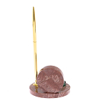 Часы настольные с шариковой металлической ручкой из натурального камня Stone Clock варинант исполнения - 6 | Loft Concept в Москве