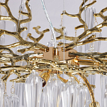 Люстра золотого цвета с декоративными ветками и длинными прозрачными стеклянными подвесами в форме сосулек Droplet Chandelier варинант исполнения - 8 | Loft Concept в Москве