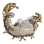 Чаша для фруктов из фарфора бронзовыми фигурками леопардов Eden Garden варинант исполнения - 2 | Loft Concept в Москве