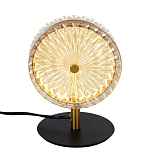 Настольная лампа с плафоном из рельефного стекла Peony Glass Bronze  варинант исполнения - 1 | Loft Concept в Москве