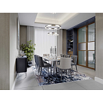 Люстра с двумя кольцами цвета хром и прозрачными хрустальными шарами по периметру Sacramento Transparent Balls Chandelier варинант исполнения - 11 | Loft Concept в Москве