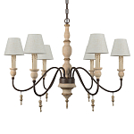 Люстра на металлическом основании с 6-ю белыми тканевыми абажурами Terrain варинант исполнения - 5 | Loft Concept в Москве