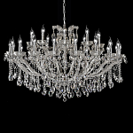 Люстра подвесная двухъярусная с 30-ю лампочками и прозрачными хрустальными подвесками на хромированном основании Crystal lamps варинант исполнения - 1 | Loft Concept в Москве