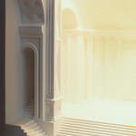 Встраиваемый в стену гипсовый светильник под покраску с арками и рельефными колоннами Antiquity Athena варинант исполнения - 9 | Loft Concept в Москве