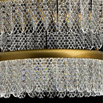 Люстра двухъярусная с золотого цвета и прозрачными подвесками Pettico варинант исполнения - 6 | Loft Concept в Москве