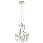 Люстра подвесная из металла с хрустальными подвесками прозрачного цвета Quasar 41 варинант исполнения - 5 | Loft Concept в Москве