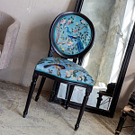 Стул из массива бука бирюзовый с изображением птиц в саду Turquoise Chinoiserie Bird Chair варинант исполнения - 5 | Loft Concept в Москве