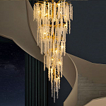 Люстра многоярусная с каркасом из металла и прозрачными подвесками FAIRYTREE Light варинант исполнения - 2 | Loft Concept в Москве