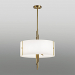 Люстра на штанге с белым круглым плафоном на бронзовом основании с вертикальным декором из металлических трубок Sohne варинант исполнения - 2 | Loft Concept в Москве