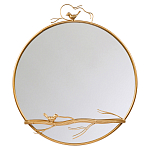 Зеркало настенное в раме золотого цвета с декором птица на ветке Mirror Portal варинант исполнения - 1 | Loft Concept в Москве