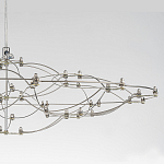 Люстра подвесная с тонкой металлической конструкцией цвета хром Quasar варинант исполнения - 3 | Loft Concept в Москве