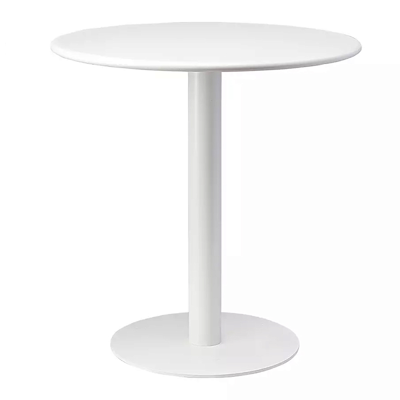 Обеденный стол белый с круглой столешницей White Laconic Table Белый в Москве | Loft Concept 