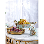 Блюдо прямоугольное из голубого фарфора с ручками и рисунком птиц и цветов Blue Garden варинант исполнения - 5 | Loft Concept в Москве