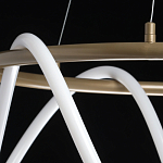 Люстра подвесная круглая золотого цвета с белыми изогнутыми световыми линиями Luke Lampco Tracer Lamp варинант исполнения - 10 | Loft Concept в Москве