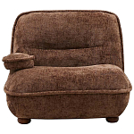 Кресло без подлокотников коричневое ну круглых деревянных ножках Loup Plush Armchair Brown варинант исполнения - 6 | Loft Concept в Москве