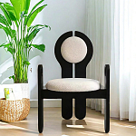 Стул черный из дерева с круглой спинкой Chair in Neoclassical Style варинант исполнения - 2 | Loft Concept в Москве