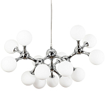 Люстра с плафонами из стеклянных шаров Pearls Suspension Chrome Chandelier варинант исполнения - 1 | Loft Concept в Москве