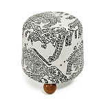 Пуф Wakonda с Круглыми ножками Черно-Белый орнамент варинант исполнения - 2 | Loft Concept в Москве