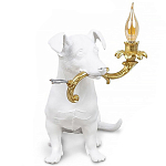 Настольная лампа в виде щенка Puppy White Table Lamp варинант исполнения - 1 | Loft Concept в Москве