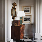 Настольная лампа на основании из зеленого мрамора с белым абажуром Noelia Green варинант исполнения - 5 | Loft Concept в Москве