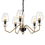  Люстра с 5-ю стеклянными плафонами в форме бокалов и угловыми кронштейнами Elstead Lighting варинант исполнения - 1 | Loft Concept в Москве