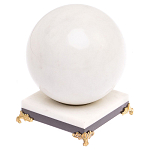 Шар декоративный на подставке из натурального камня Мрамор Белый Natural Stone Spheres 11 см варинант исполнения - 1 | Loft Concept в Москве